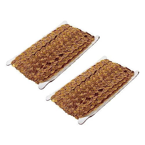 Angoily 2 Stück Wellenförmige Paillettenborte Breites Dekorationsband für DIY Kleidung Hochzeiten Partys Bastelarbeiten Langlebige Spitze mit Schimmerndem von Angoily
