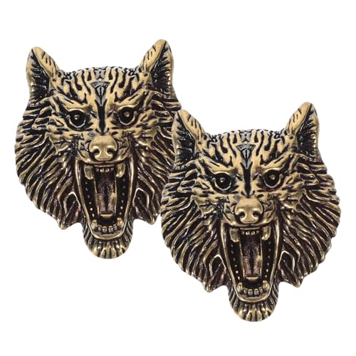Angoily 2 Stück Wolfskopf Schnalle DIY Taschenknopf Wolfszubehör Nieten Schnallen Hand Wolfskopf Knopf Set Zubehör Schicke Knöpfe Schicke Schnalle Vintage Wolfsniete von Angoily
