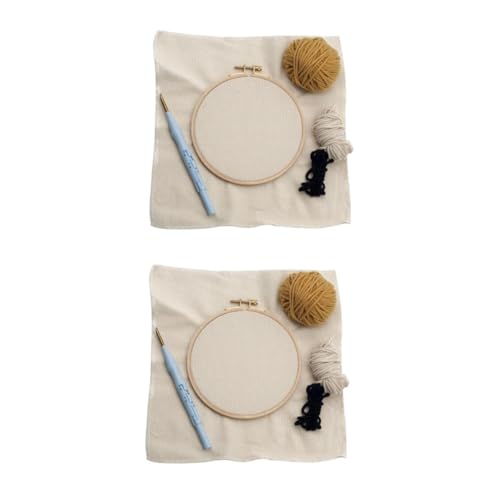 Angoily 2 Stück Wollgarn Stanznadel Set für Anfänger Diy Stickerei Materialien Set mit Kunststoffrahmen für Handarbeit für Erwachsene und Einfach und Schnell von Angoily