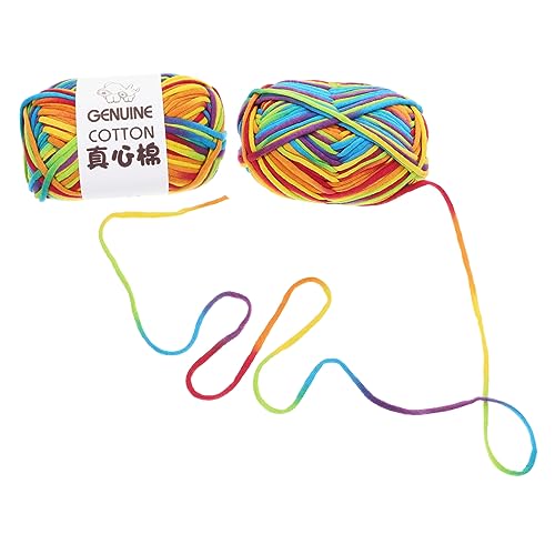 Angoily 2 Stück geschmeidige Strickgarne bastelzeug craft handwerkskunst Garnmaterial handsfull Garn zum Häkeln Baumwollgarn zum Stricken Bausatz DIY -Häkelgarn Häkelzubehör Nylon Colorful von Angoily