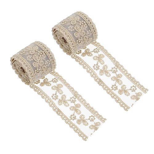 Angoily 2 Stücke Diy Bastelmaterial für Haarschmuck Bestickte Blumenborte Vielseitige Schleifen und Accessoires für Hochzeiten Partys und Projekte von Angoily