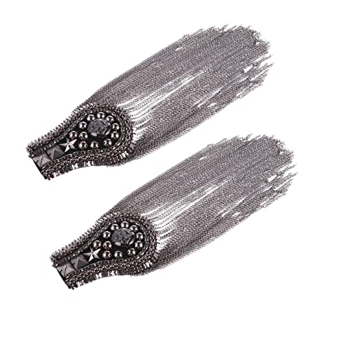 Angoily 2 Stücke Schuhe und Hüte All-Match-Mode-Brosche kleine Anzug-Quasten-Schulterklappen Fransen Epaulette Anzugzubehör mit Schulterfransen partyzubehör Schuhhut-Dekoration Legierung von Angoily