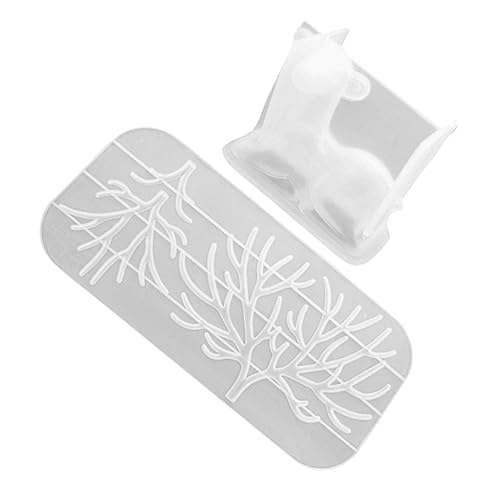 Angoily 2 Stücke Silikon Epoxidharz Formen für Diy Dekoration Kleine und Geweih Formen Vielseitig Einsetzbare Silikonmoulds für Handwerk und Basteln von Angoily