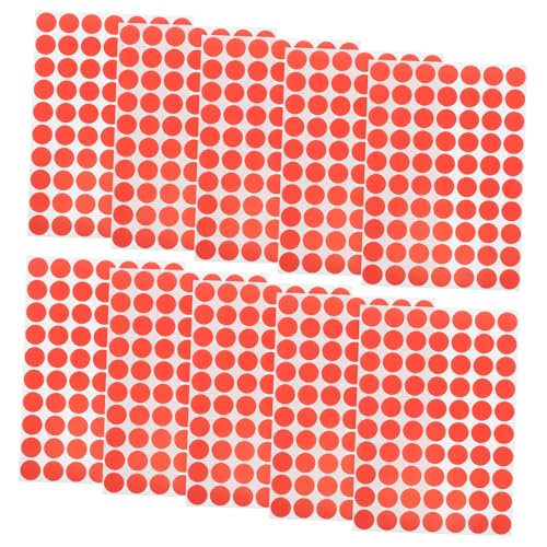 Angoily 20 Blatt Etikett Kleine Punktaufkleber Mini-punkt-aufkleber Aufkleber Punkt Kennzeichnungsaufkleber Farbige Punktaufkleber Farbige Aufkleber Orange Pvc von Angoily