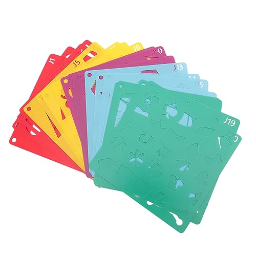 Angoily 20 Blatt Geometrische Schablonen Wiederverwendbare Diy Malvorlagen für Projekte für Erwachsene Vorlagen für Scrapbooking und Kunsthandwerk von Angoily