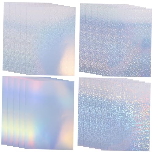 Angoily 20 Blatt Holografisches Druckpapier Klebeetiketten Aufkleberdruckerpapier Preisaufkleber Aufkleberpapier bedrucken Aufkleberpapier für Drucker selbstklebendes Papier von Angoily