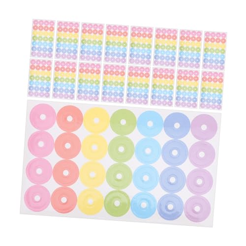 Angoily 20 Blatt Lochverstärkung Aufkleber Selbstklebende Schutzetiketten für Loose Leaf Papier Reparieren von Löchern Dokumenten und Ordnern Bunte Designs von Angoily