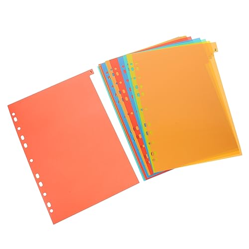 Angoily 20 Blatt Trennblätter Bunte Index Trennseiten für Ringbuch Notizbuch und Bürobedarf aus Robustem Material für Schule Zuhause und Büro von Angoily