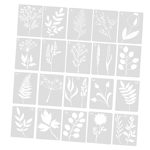 Angoily 20 Blatt Wandmalvorlagen Pflanzen Stencils Diy Wanddekoration Vorlagen Pet für Kreative Projekte von Angoily