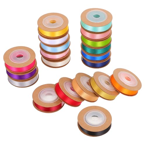 Angoily 20 Rollen Doppelseitige Satinbänder Farben Set Yards pro Rolle für Geschenkverpackungen Bastelprojekte Hochzeiten und Dekorationen Angoily 20 Rollen Doppelseitige Satinbänder Farben Set Yards pro Rolle für Geschenkverpackungen Bastelprojekte Hochzeiten und Dekorationen von Angoily