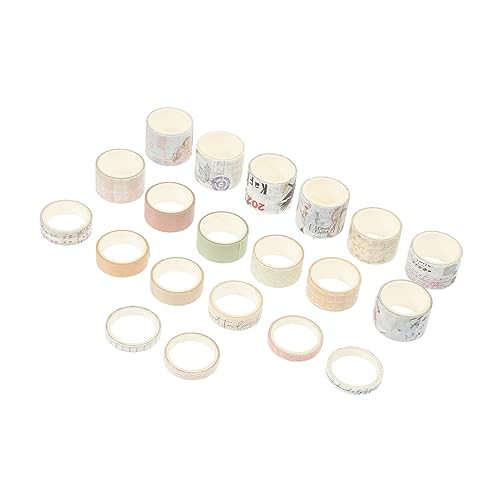 Angoily 20 Rollen Retro Washi Tape Dekoratives Klebeband für Scrapbooking DIY Journaling Vintage Designs für Projekte und Handwerksideen von Angoily