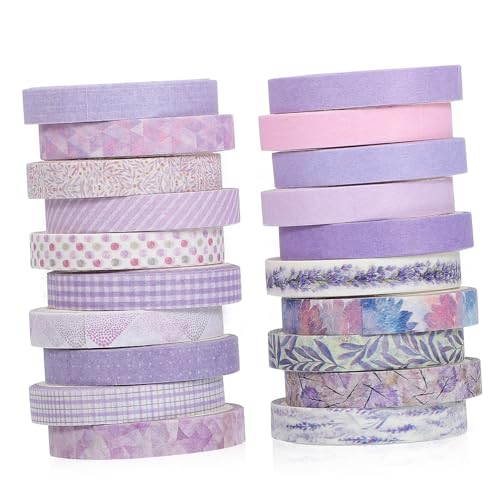 Angoily 20 Rollen Taschenband Papier dekoratives Klebeband Klebstoff Buchband dekoratives Abdeckband Journaling Tape Washi-Tape-Shop Zeitschriftenzubehör Washi Tape zum Aufzeichnen von Angoily