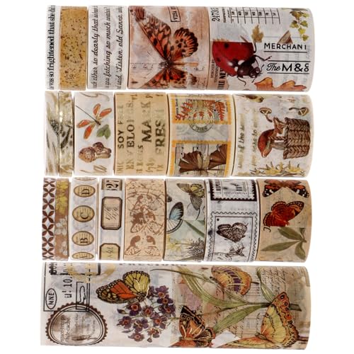 Angoily 20 Rollen Vintage Washi Tape Selbstklebende DIY Klebebänder für Scrapbooking Tagebuch und Dekoration Retro Künstliche Klebebänder für Kreativprojekte und Handwerksarbeiten Angoily 20 Rollen Vintage Washi Tape Selbstklebende DIY Klebebänder für Scrapbooking Tagebuch und Dekoration Retro Künstliche Klebebänder für Kreativprojekte und Handwerksarbeiten von Angoily