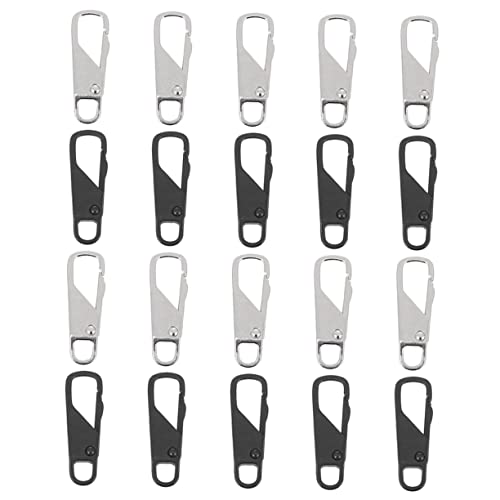 Angoily 20 Stück Abnehmbare Reißverschluss Zipper Puller für Koffer Rucksäcke und Kleidung Schwarz Silber Einfache Installation Langlebig für Diy Projekte von Angoily