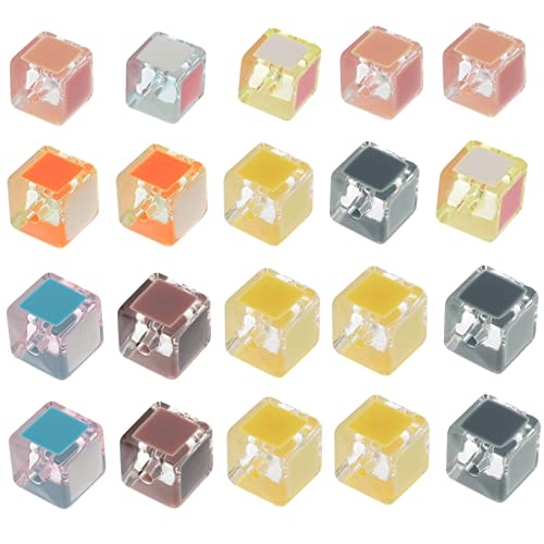 Angoily 20 Stück Acrylwürfelperlen für Schmuckherstellung Transparente Diy Perlen für Armbänder Ohrringe und Dekorationen Zufällige Farben Angoily 20 Stück Acrylwürfelperlen für Schmuckherstellung Transparente Diy Perlen für Armbänder Ohrringe und Dekorationen Zufällige Farben von Angoily