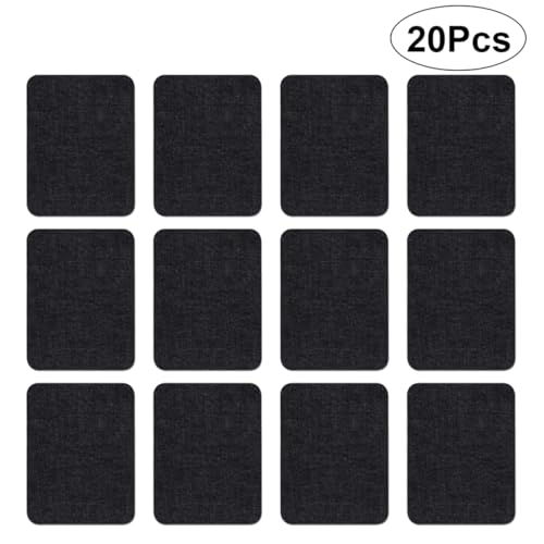 Angoily 20 Stück Aufbügel Patches für Jeans Jacken Taschen Große Schwarze Rechteckige Flicken Strapazierfähigem Material für Diy Bastelprojekte und Reparaturen von Angoily