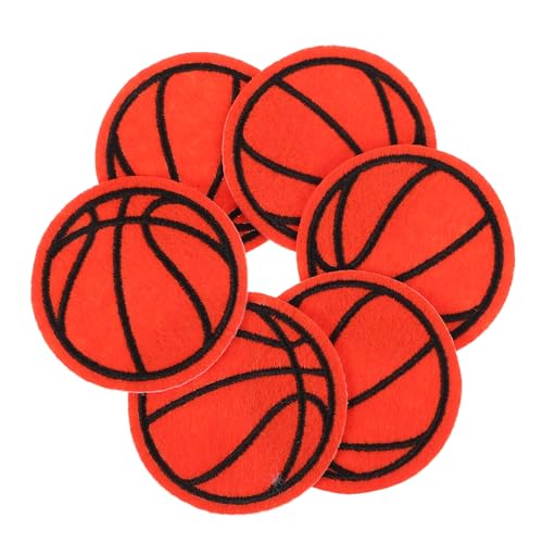 Angoily 20 Stück Basketball-Stickerei-Patch Flicken aufnähen Basketball-Applikationen Bekleidung Dekoration Leichtgewichtige Patch Kleidungsversorgung Sportball-Applikationen Polyesterrad von Angoily