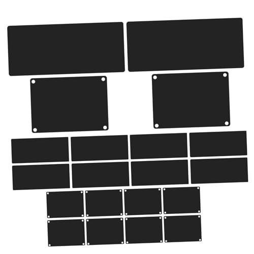 Angoily 20 Stück DIY Platte leeres hängendes Schild gravur leeres zeichen Leerzeichen leeres Zeichen drucken leere Schlüsselanhänger Hoteltürschild DIY zubehör tür zubehör Aluminium Black von Angoily