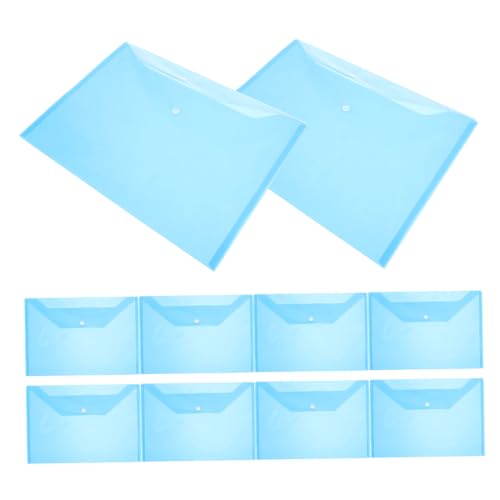 Angoily 20 Stück Dokumententasche Mit Schnappverschluss Dokumentenumschläge Kunststoffmappen Mit Schnappverschluss Aktentasche Dicke Aktenordner Aktenspeicherbeutel Plastikumschläge Blau von Angoily