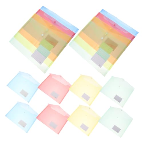 Angoily 20 Stück Dokumententasche mit Schnappverschluss Plastikumschläge durchsichtige Umschlagtasche Dateiumschläge Kunststoffmappen mit Schnappverschluss Kunststoffmappen für Dokumente von Angoily