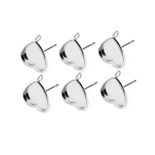 Angoily 20 Stück Edelstahl Ohrstecker Basis Herzform DIY Schmuckzubehör zum Selbermachen für Damen Ohrstecker Schmuckherstellung Zubehör von Angoily