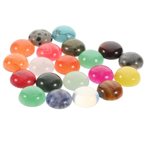 Angoily 20 Stück Edelstein -ringgesicht Cabochons Herstellung Schmuck Türkisstein Dekorativer Cabochon-stein Freundschaftsarmband Perlen Kristallperlen Naturstein Zufällige Farbe von Angoily