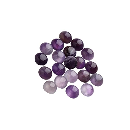 Angoily 20 Stück Edelsteinglas Perlen Zur Schmuckherstellung Cabochons Mit Flacher Rückseite Lila Perlen Zum Basteln Runden Cabochon-stein Wohnung Edelsteine Zeit Ornament Violett von Angoily