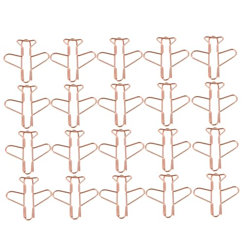 Angoily 20 Stück Flugzeug-büroklammern: Lesezeichen, Metall-büroklammern – Planer-klemme – Für Bürobedarf, Schule, Scrapbooking, Reise-notizbuch, Dokumente, Hochzeitsdekoration von Angoily