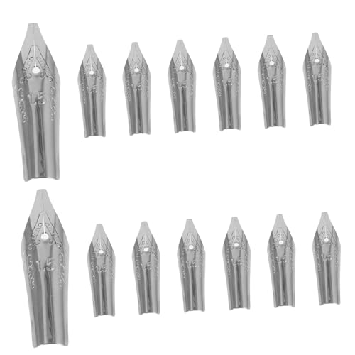 Angoily 20 Stück Füllfederhalterfeder Ersatz Matrose Zeichnung Füller Punkt Tipps Bußgeld Metallfedern für Füllfederhalter Kalligraphie -Nibs Füllfederhalterspitzen Silver von Angoily