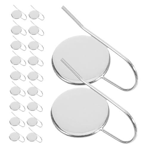 Angoily 20 Stück Haken-ohrring-cabochon-einstellungen: Edelstahl-ohrhänger, Lünette, Cabochon-tablett, Leere Ohrhaken, Haken Für Die Schmuckherstellung, Silber von Angoily