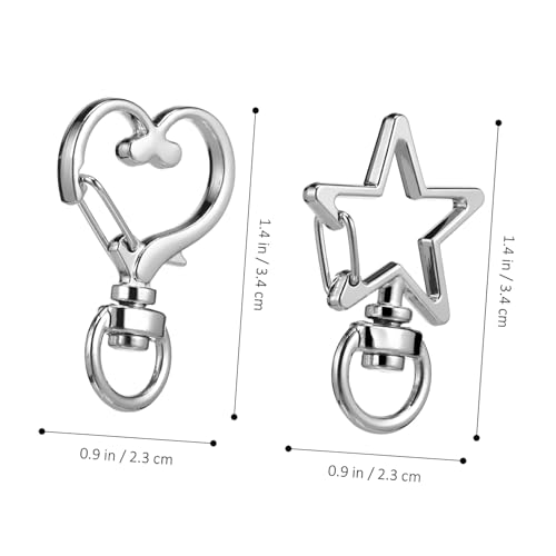 Angoily 20 Stück Herz Stern metall karabiner Schlüsselanhänger Clips Langlebige Leichte Drehverschluss Hummerkarabiner für DIY Schmuck Rucksack Schlüsselbund Zubehör von Angoily