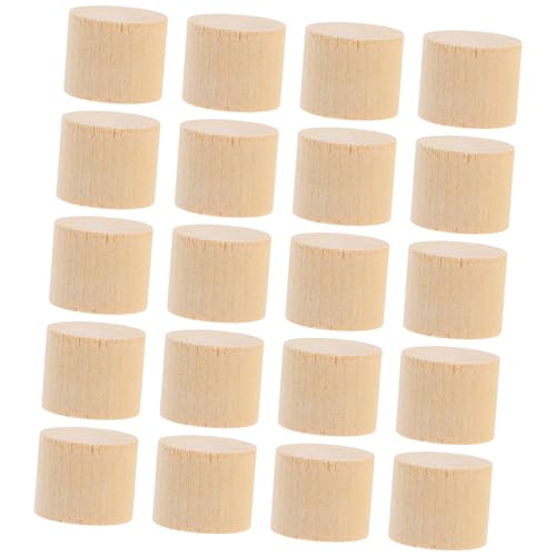 Angoily 20 Stück Holz Zylinder Blöcke Unbearbeitete Holzblöcke für DIY Handwerk Kreative Bastelmaterialien für Dekoration und Projekte von Angoily