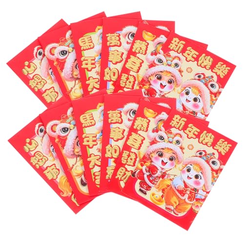 Angoily 20 Stück Jahr Des Pferdes Rote Umschläge Hong Bao Geldbeutel mit Pferdemotiv für Neujahr Traditionelle Chinesische Glücksumschläge für Bargeldgeschenke von Angoily