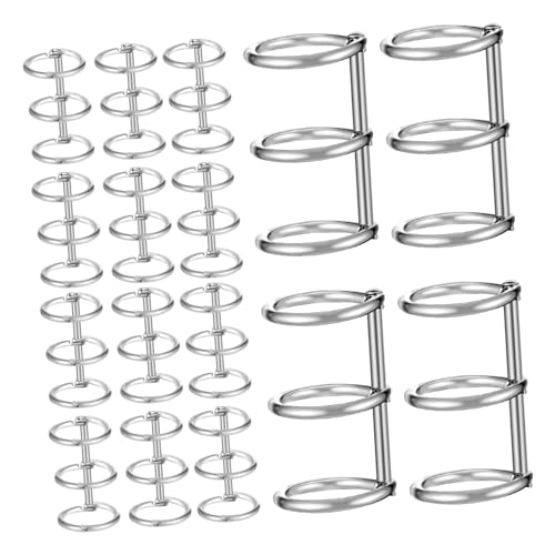 Angoily 20 Stück Kalenderring-Bindering notizbuch Bücherringe Papierringe Clipringe Buchbindescheiben Ringordner für lose Blätter Ringe für Karteikarten Ringklemme Metallringe Eisen Silber von Angoily