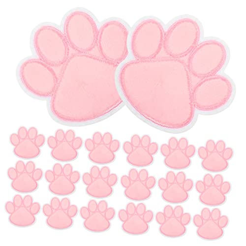 Angoily 20 Stück Klebe Stickerei Patch Schüttgut Groß Nicht Dekoration Mit Kleiderapplikationen Aufnäher Hund Klein Applikation Aufnähen Kleidungsflecken Für Löcher Fußabdruck Stoff Rosa von Angoily