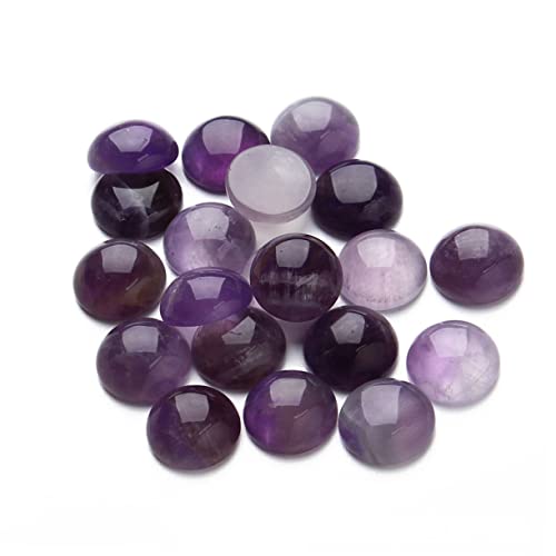 Angoily 20 Stück Lila Kristall-cabochons Perlen Für Schmuckhersteller Lila Edelstein Schmuckzubehör Aufkleber Edelsteine Herstellung Cabochon-stein Runden Wohnung Violett von Angoily