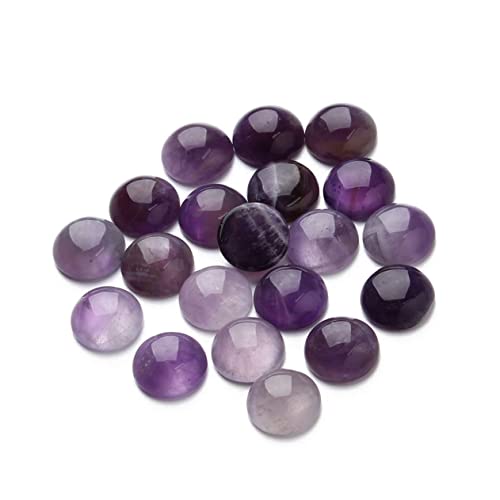 Angoily 20 Stück Lila Kristall-cabochons Zubehör Perlen Für Schmuckhersteller Lila Verzierung Kreis Herstellung Wohnung Hochzeit Ornament Cabochon-stein Kristalle Runden Violett von Angoily