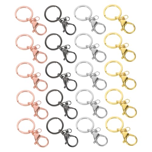 Angoily 20 Stück Multifunktionaler Schlüsselanhänger Schluesselanhaenger Karabiner Taschenanhängerhalter Handwerksnaphaken Klauenverschlusshaken Mini Karabiner Schlüsselanhänger Metall von Angoily