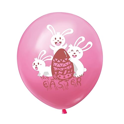 Angoily 20 Stück Osterballons Hallo Hase Ballon Luftballons Für Kinderpartys Dekorationen Hasenornament Hasenballon Ballons Mit Kaninchendruck Riesig Aber Rosa von Angoily