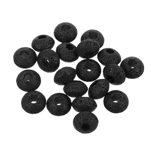 Angoily 20 Stück Perlen Aus Vulkangestein Für Ätherische Öle Schmuck DIY Lose Charms Vulkanische Lavasteinperlen Vulkansteinperlen Aromadiffusor Gestein Lava Diffusor Steine von Angoily