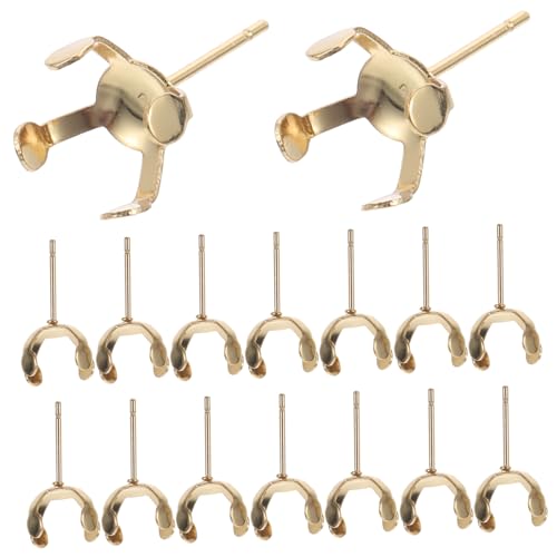 Angoily 20 Stück Perlenklauenhalter Krallen-ohrstecker Ohrringträger Für Stecker Ohrringe Ohrstecker Mit Ohrsteckerverschluss Ohrstecker Selber Machen Nieten Rostfreier Stahl Golden von Angoily