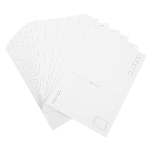 Angoily 20 Stück Postkarte Grußkarte Geburtstagskarten Papierkarton Kartenumschläge leere Weihnachtskarten mit Umschlägen Glitzer-Karteikarte Kartenherstellung Kartenvorrat Papierstau Weiß von Angoily