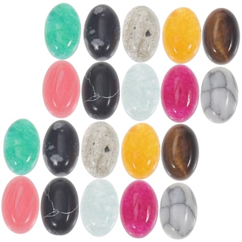 Angoily 20 Stück Ring aus Naturstein Anhänger für die Schmuckherstellung Perlenarmband-Herstellungsset für Erwachsene Ovale Cabochons mit flacher Rückseite Cabochon-Perlen Zufällige Farbe Angoily 20 Stück Ring aus Naturstein Anhänger für die Schmuckherstellung Perlenarmband-Herstellungsset für Erwachsene Ovale Cabochons mit flacher Rückseite Cabochon-Perlen Zufällige Farbe von Angoily