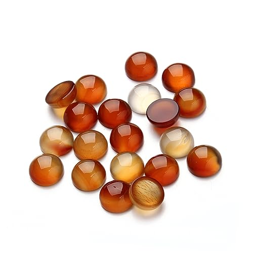 Angoily 20 Stück Rote Karneol Cabochons Diy Schmuck Patch Runde Agate Aufkleber für Bastelarbeiten für Schmuckdesign und Dekorationen von Angoily