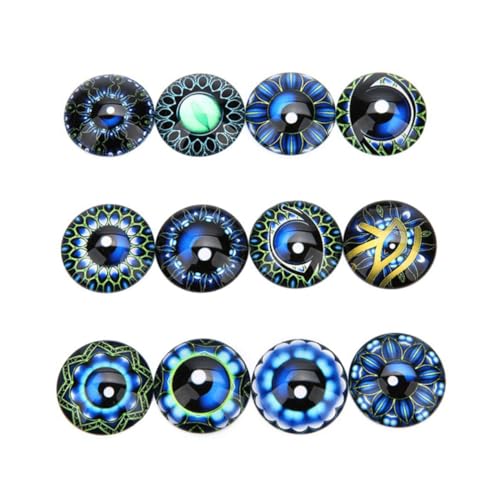 Angoily 20 Stück Runde Glas Cabochon Patches Blau DIY Schmuckmaterial Edelsteine Glasaufkleber für Schmuckdesign Basteln Ohrringe Manschettenknöpfe Dekoration Angoily 20 Stück Runde Glas Cabochon Patches Blau DIY Schmuckmaterial Edelsteine Glasaufkleber für Schmuckdesign Basteln Ohrringe Manschettenknöpfe Dekoration von Angoily