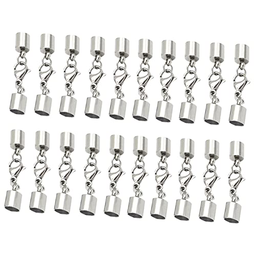 Angoily 20 Stück Schnalle Aus Lederband Halskette Silber Schließe Silberne Halskettenkette Schmuck Verschluss Charm-armband-kette Verschlüsse Kabel Schmuckverschluss Silver Angoily 20 Stück Schnalle Aus Lederband Halskette Silber Schließe Silberne Halskettenkette Schmuck Verschluss Charm-armband-kette Verschlüsse Kabel Schmuckverschluss Silver von Angoily