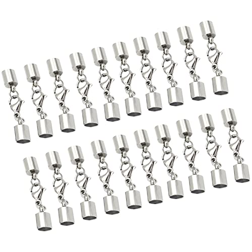 Angoily 20 Stück Schnalle Aus Lederband Schließungen Multi Halskette Stecker Für Schmuckverschlüsse Strand Schließe Sterling Schlüssel Hummerschere Silver Eisen von Angoily