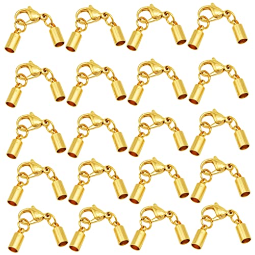 Angoily 20 Stück Schnalle aus Lederband Kettenverlängerung gold Halskette mit Knebelverschluss Armband Haken Halskette Gold multi Kettenverschluss Hummerschere Golden Angoily 20 Stück Schnalle aus Lederband Kettenverlängerung gold Halskette mit Knebelverschluss Armband Haken Halskette Gold multi Kettenverschluss Hummerschere Golden von Angoily
