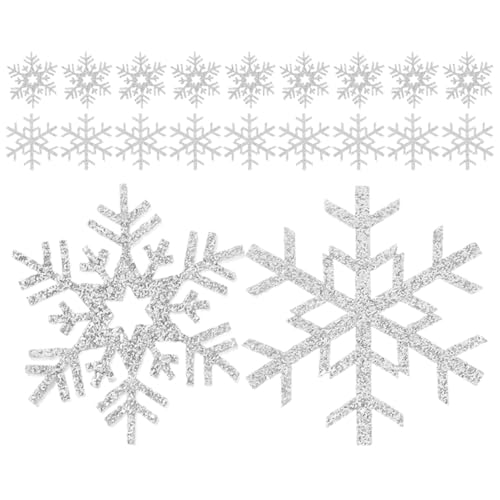 Angoily 20 Stück Schneeflocken Applikationen für Kleidung Bestickte Flicken zum Aufnähen für DIY Bastelprojekte Winter Themen Stoffflicken für Reparatur und Dekoration von Angoily