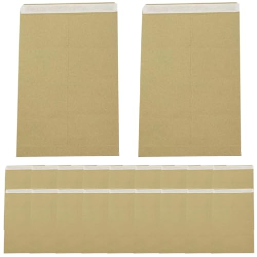 Angoily 20 Stück Selbstklebende Kraftpapier Umschläge Multifunktionale Dokumententaschen für Büro Schule und Versand Format für Sichere Aufbewahrung von Angoily